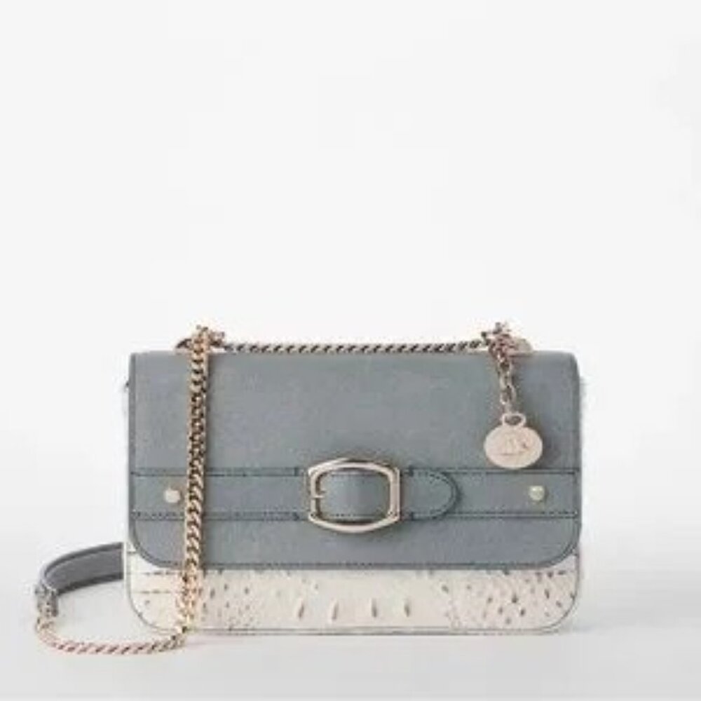 Brahmin Snowball Minden Rosa Leather Chain Small Shoulder Crossbody Handbag NWT